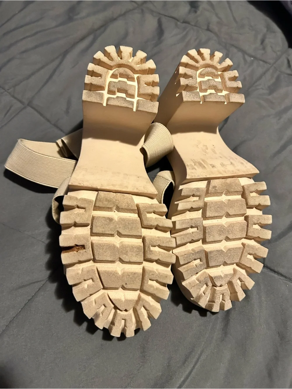 Madden Girl Beige Elastic Strap Sandals